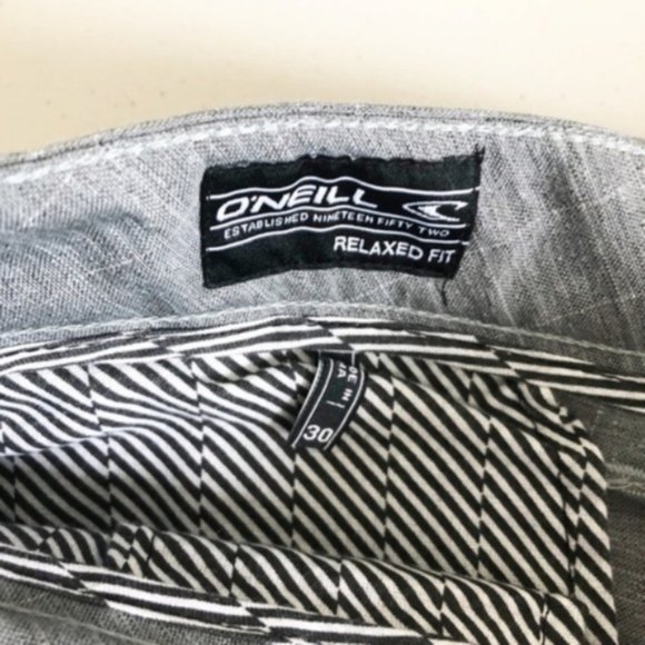 O’Neill Leer Gray Relaxed Flat Front Shorts Sz 30 - Picture 7 of 7